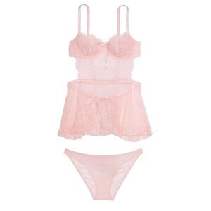 Victoria’s Secret very sexy wicked underlined shine strap lace apron